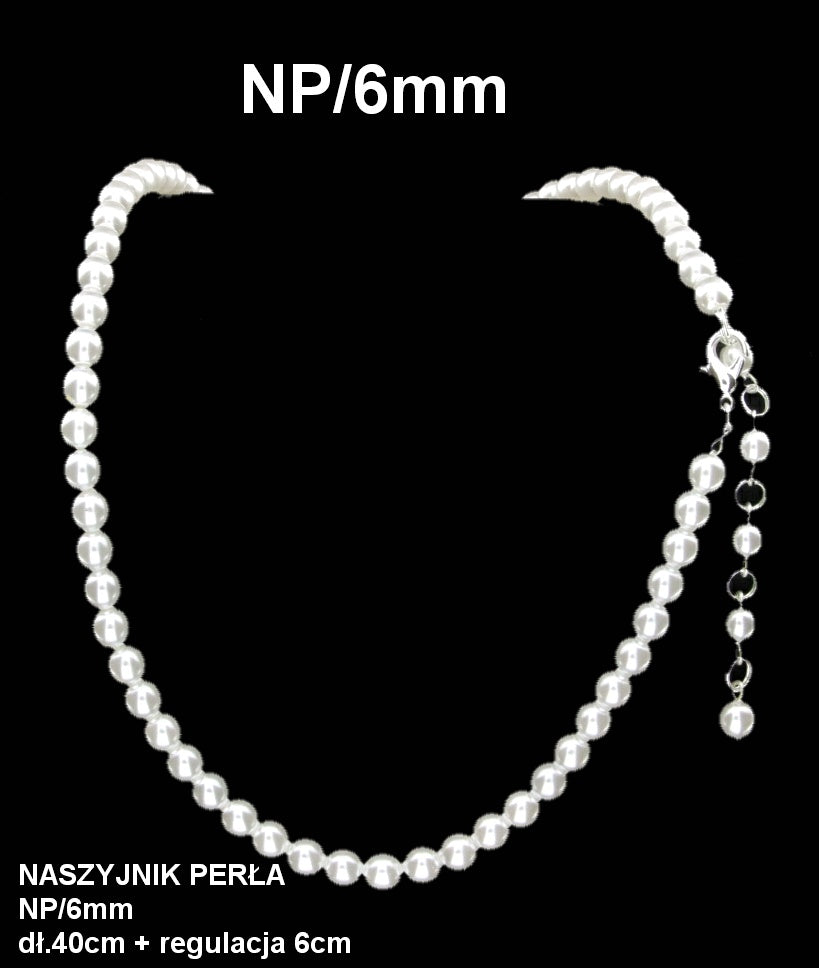 Naszyjnik perłowy 6mm