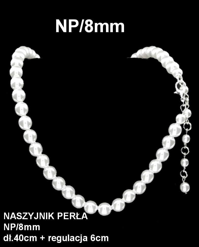 Naszyjnik perłowy 8mm